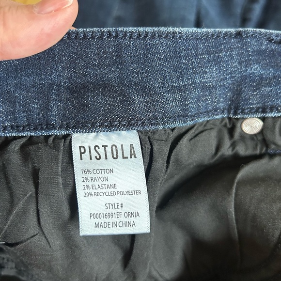 PISTOLA monroe cigarette crop high rise straight leg jeans dark wash size 32 - Picture 10 of 15